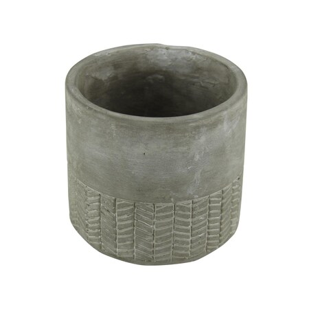 Gardencontrol 3 lbs Round Cement Pot with Arrow Design GA2847591